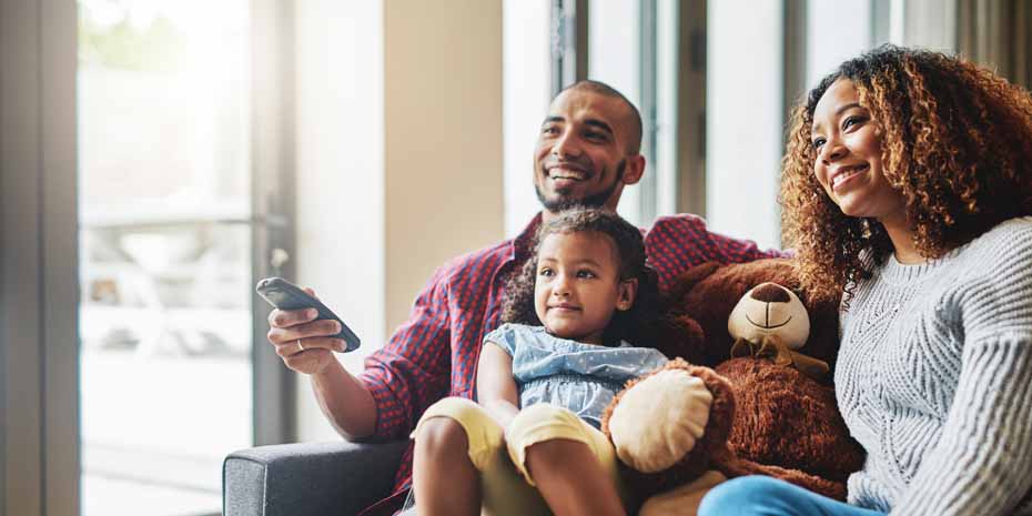 Celebrating fathers day watching TV via Fibre Broadband
