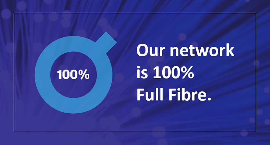 Our network is 100% full fibre